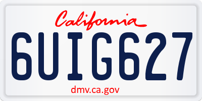 CA license plate 6UIG627