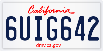 CA license plate 6UIG642
