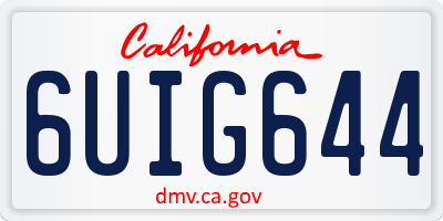CA license plate 6UIG644