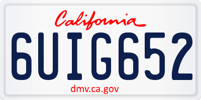 CA license plate 6UIG652