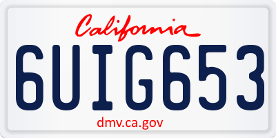 CA license plate 6UIG653