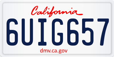 CA license plate 6UIG657
