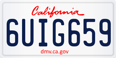 CA license plate 6UIG659