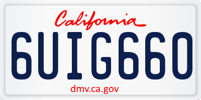 CA license plate 6UIG660