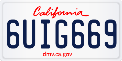 CA license plate 6UIG669