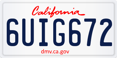 CA license plate 6UIG672