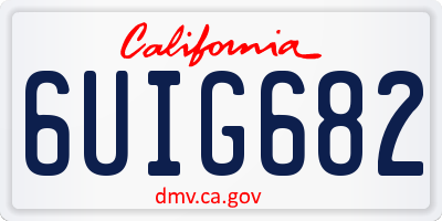 CA license plate 6UIG682