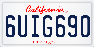 CA license plate 6UIG690
