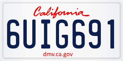 CA license plate 6UIG691
