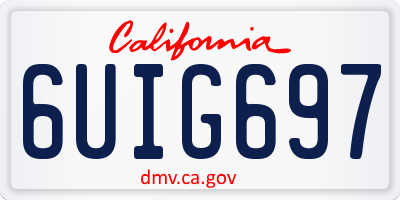 CA license plate 6UIG697