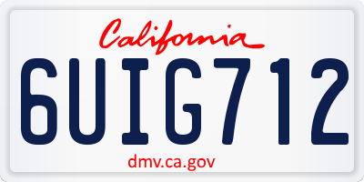 CA license plate 6UIG712