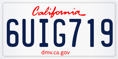 CA license plate 6UIG719