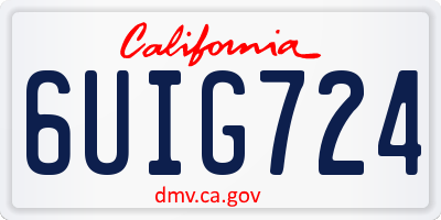 CA license plate 6UIG724