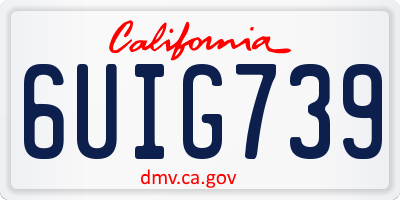 CA license plate 6UIG739