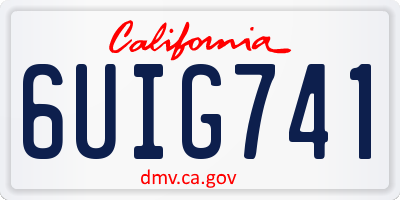 CA license plate 6UIG741