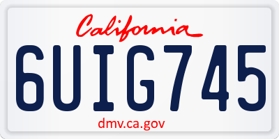 CA license plate 6UIG745