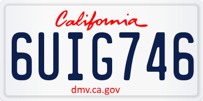 CA license plate 6UIG746