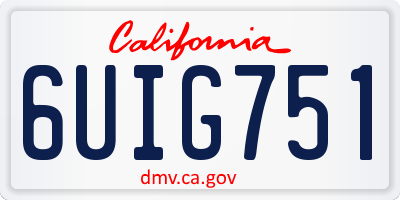 CA license plate 6UIG751
