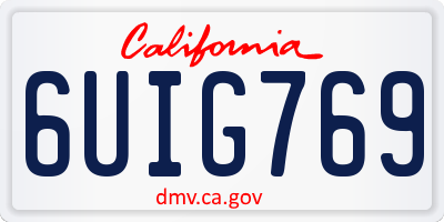 CA license plate 6UIG769