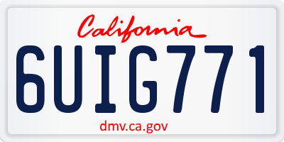 CA license plate 6UIG771