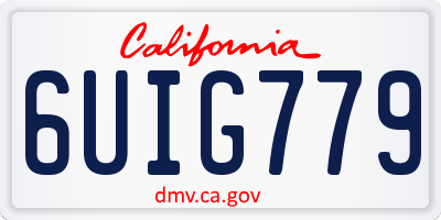 CA license plate 6UIG779