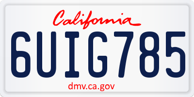 CA license plate 6UIG785