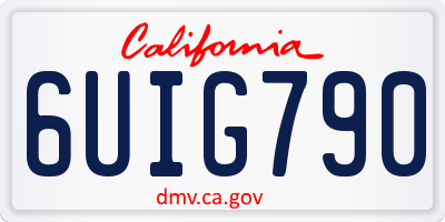 CA license plate 6UIG790