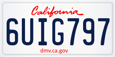 CA license plate 6UIG797