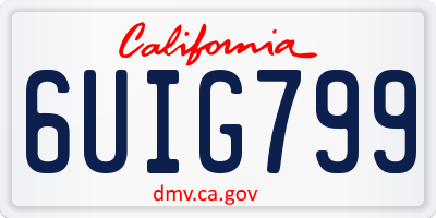 CA license plate 6UIG799