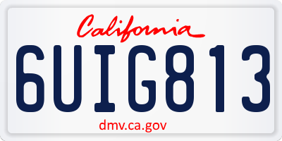 CA license plate 6UIG813
