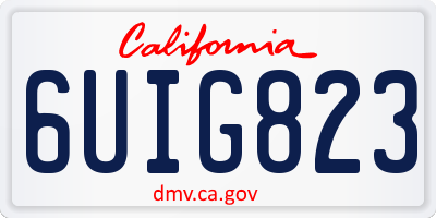 CA license plate 6UIG823