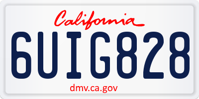 CA license plate 6UIG828