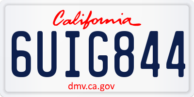 CA license plate 6UIG844