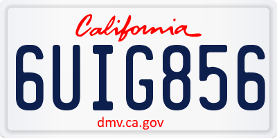 CA license plate 6UIG856