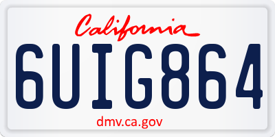 CA license plate 6UIG864