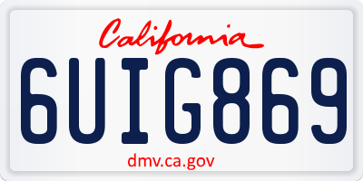 CA license plate 6UIG869