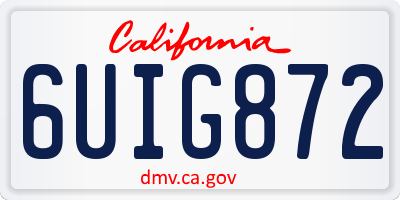 CA license plate 6UIG872