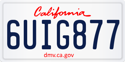 CA license plate 6UIG877