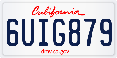 CA license plate 6UIG879