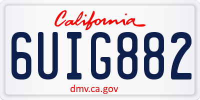 CA license plate 6UIG882