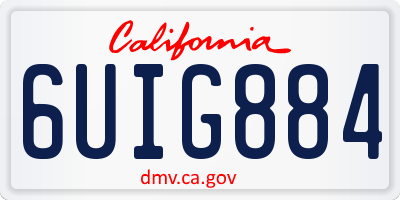 CA license plate 6UIG884