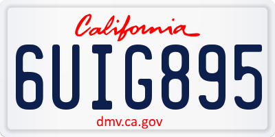 CA license plate 6UIG895