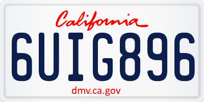 CA license plate 6UIG896