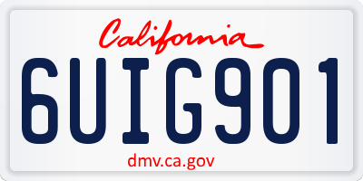 CA license plate 6UIG901