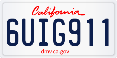 CA license plate 6UIG911