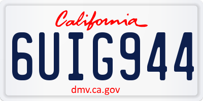 CA license plate 6UIG944