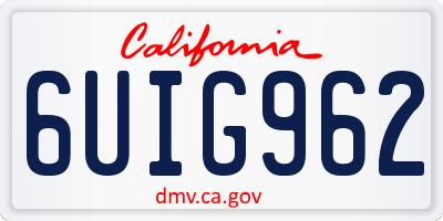 CA license plate 6UIG962