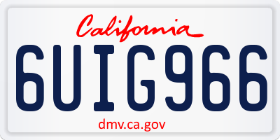 CA license plate 6UIG966