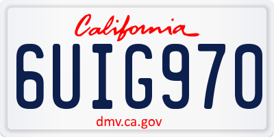 CA license plate 6UIG970