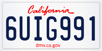 CA license plate 6UIG991